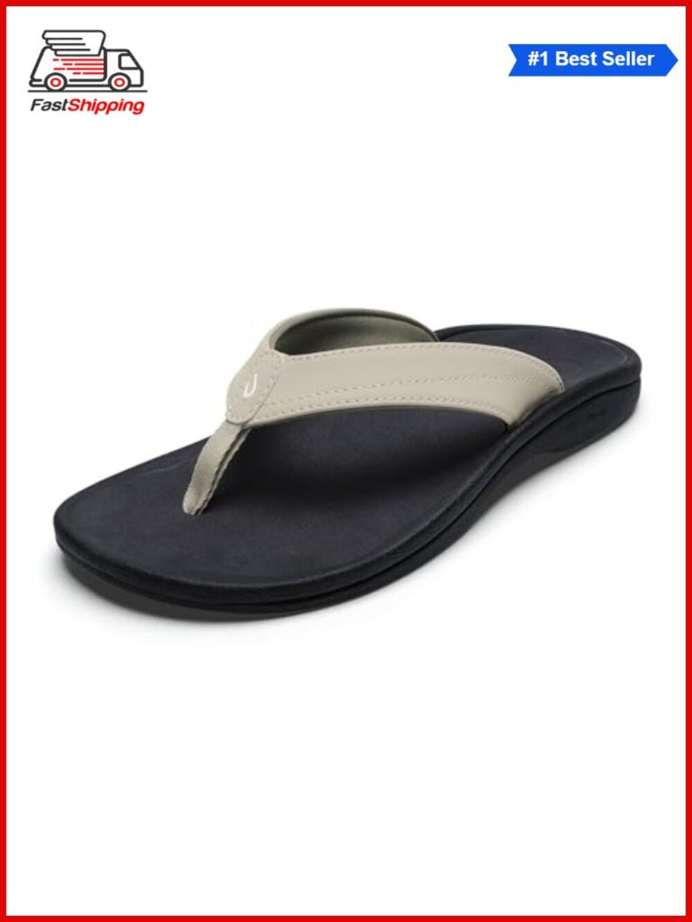 Ohana Water Resistant Flip Flops with Arch Support Comfort Sandals